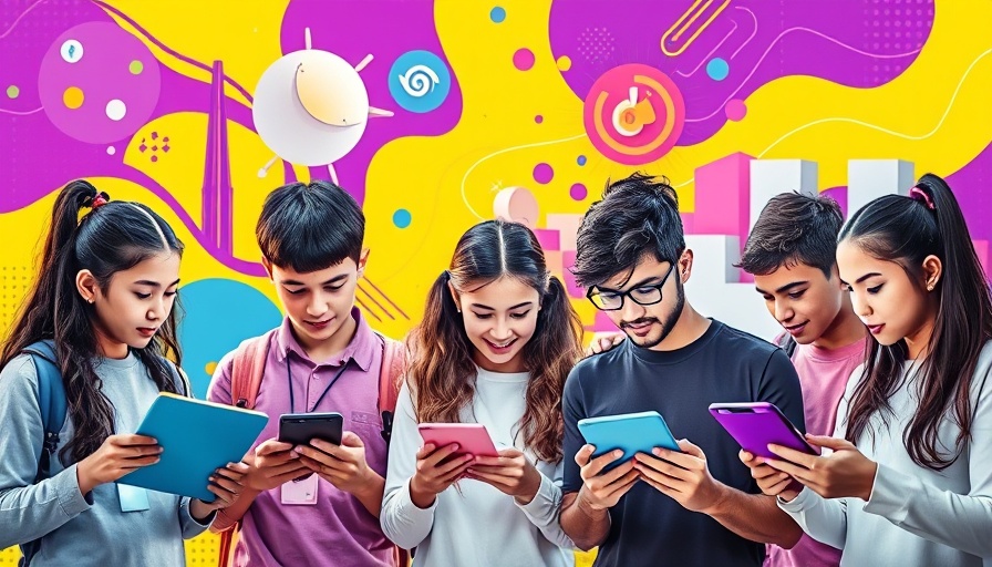 Vibrant artistic collage of students with tech, AI in China's universities.