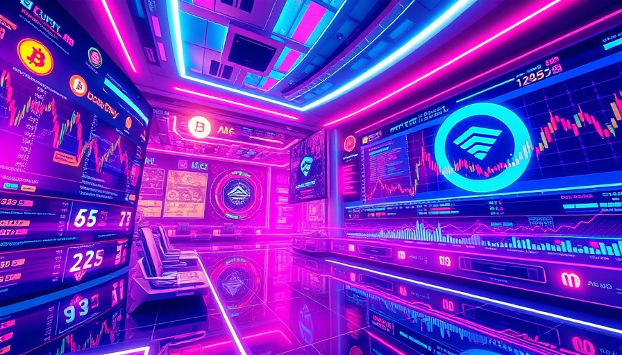 Futuristic cryptocurrency investments in 2025-themed digital art.
