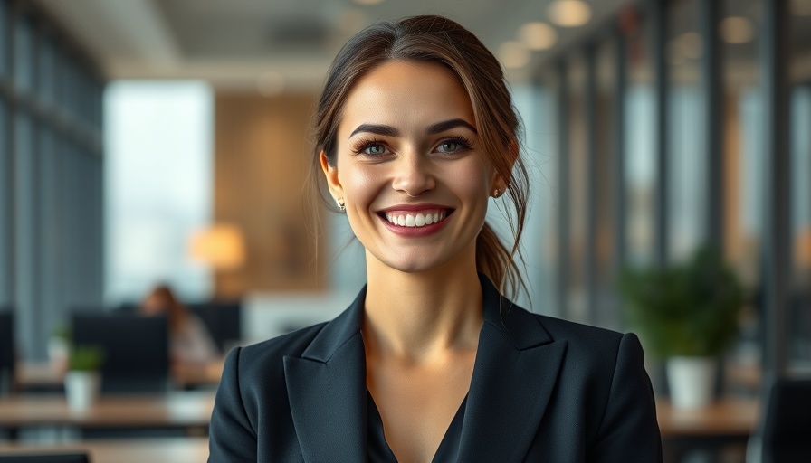 Smiling businesswoman in office, related to Mortgage Intelligence lender panel