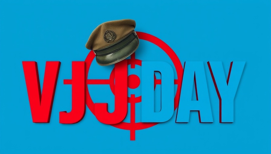 80th anniversary of VJ Day text and military hat