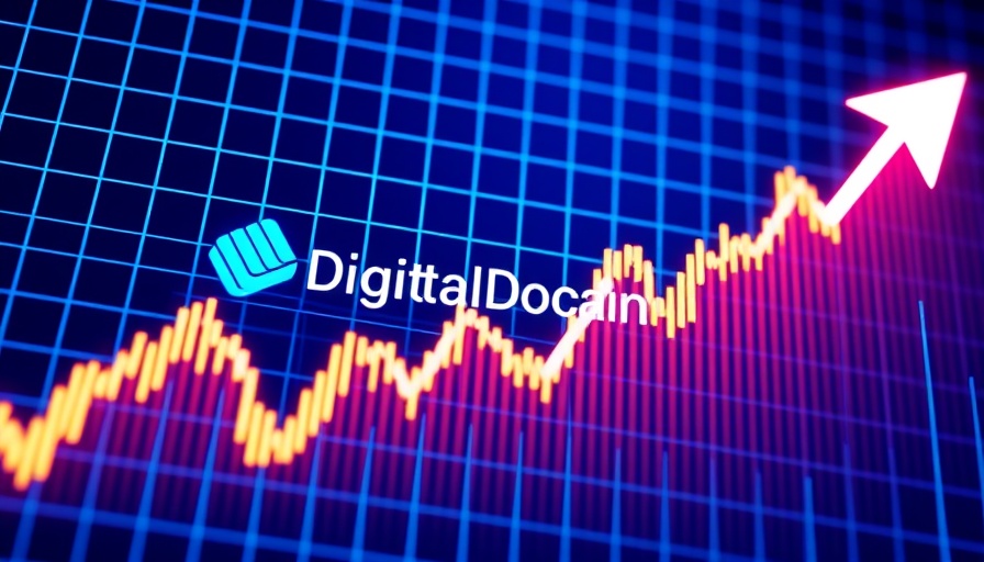 DigitalOcean stock jumps nearly 29% with glowing upward trend graph.