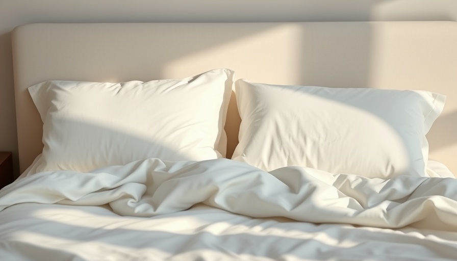 Unmade white bed with pillows, serene bedroom, comforting and calm.