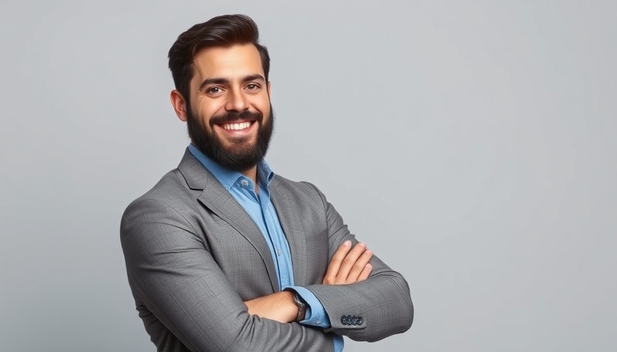 Confident professional man in suit promoting expat residential mortgages UK 2023.