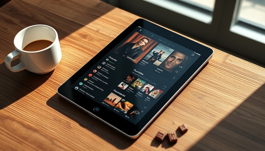 Onn. Tablet under $70 displaying music playlists next to coffee.
