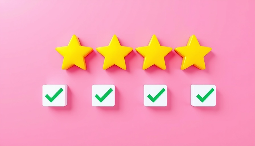 3D star rating system on pink background