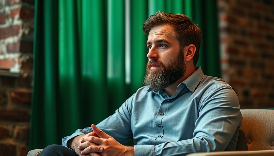 Man discussing HELOC rates in the UK in an office setting.