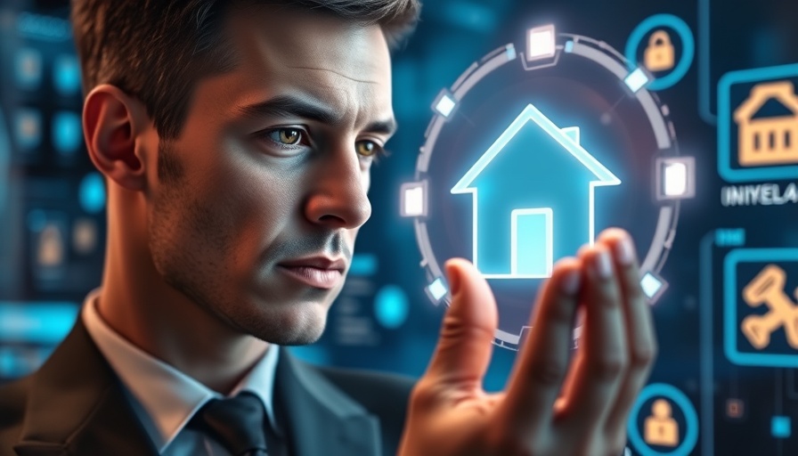 Businessman using holographic icon for automating tenant communication