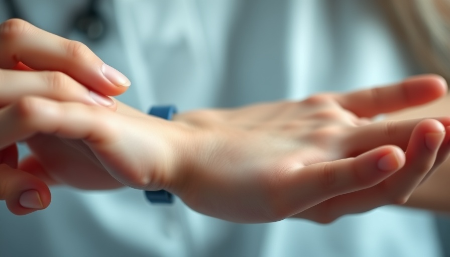 Close-up of hands checking pulse on wrist for boosting heart nerve control.