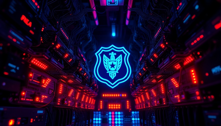 Futuristic network devices representing DDoS Botnet Attacks.