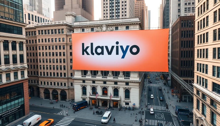 Klaviyo banner at New York Stock Exchange about MCP server AI tools