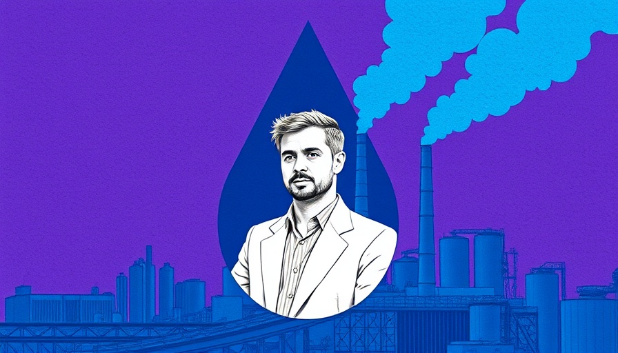 Conceptual art on AI energy consumption with industrial theme.