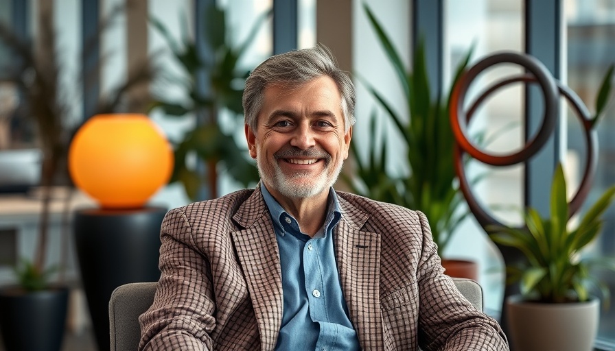 Businessman smiling in interview discussing workday stock guidance AI threat.