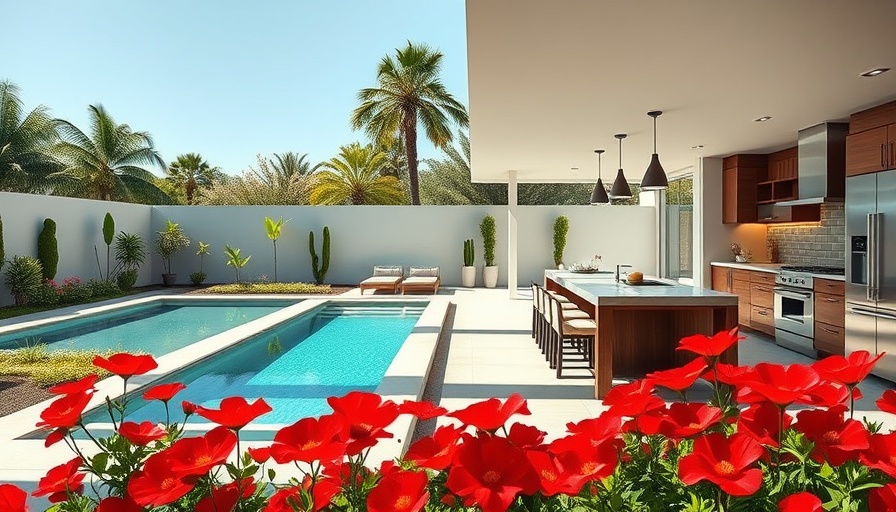 Mid-century modern home renovation with pool and kitchen.