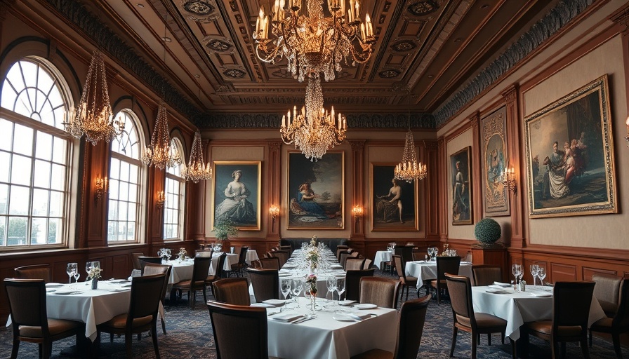 Elegant restaurant setting for local Sunday roast meals, warmly lit.