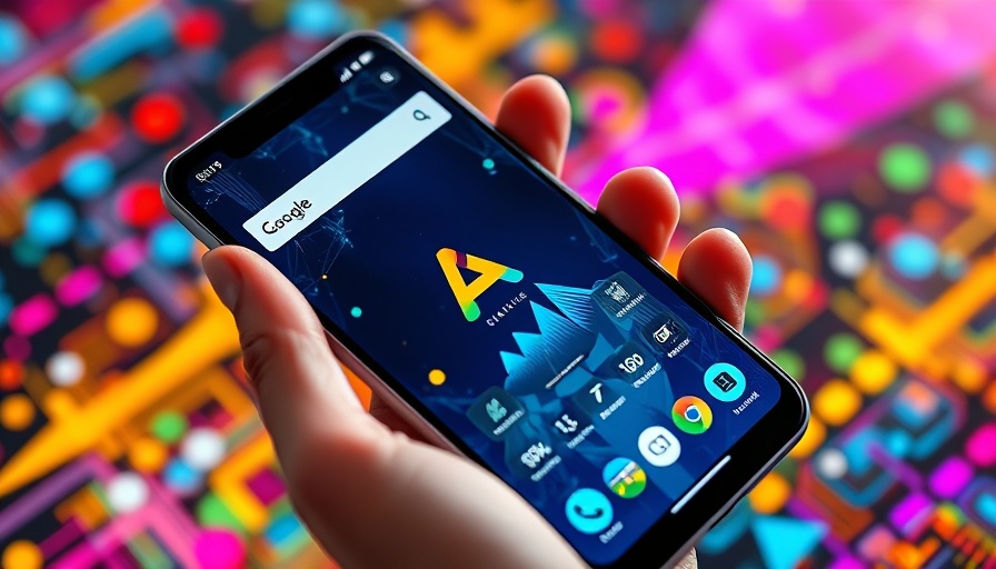 Google AI Mode smartphone display, vibrant digital design