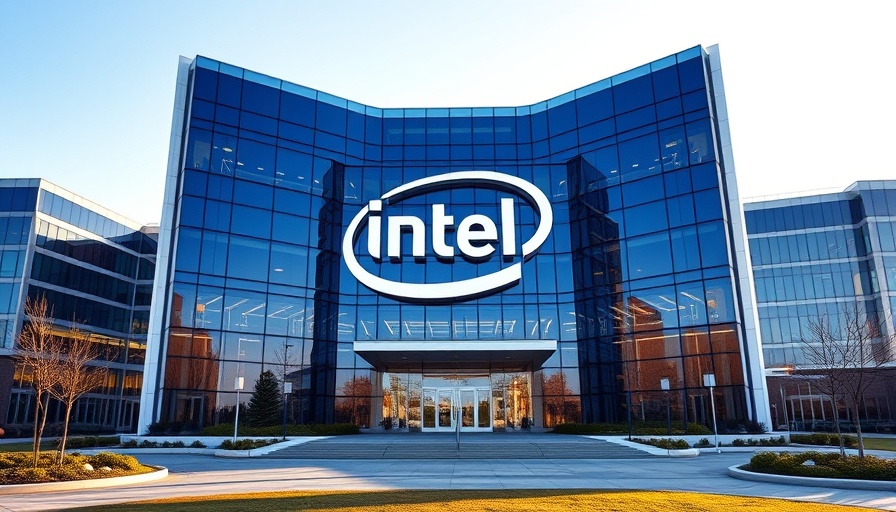 Intel headquarters showcasing modern design and large brand logo.