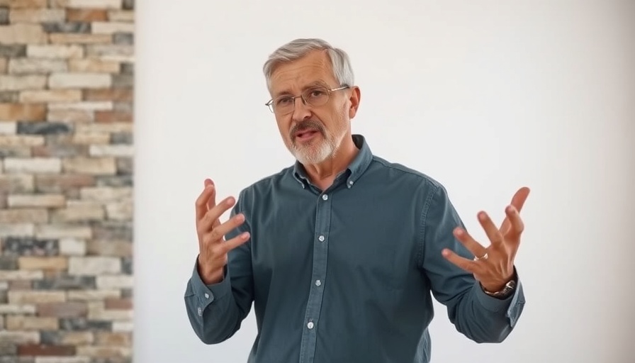 Middle-aged man explaining tax loopholes, engaging expression, indoor setting.