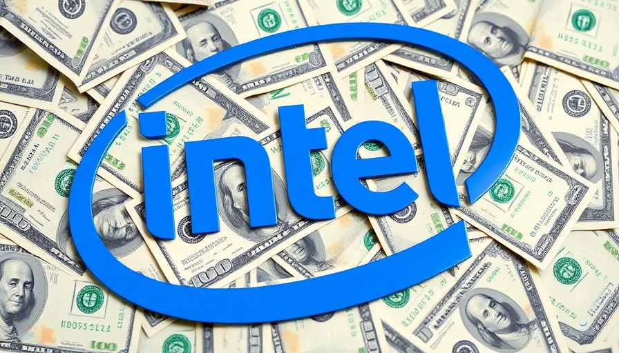 U.S. government stake in Intel symbolized by Intel logo on dollar bills.