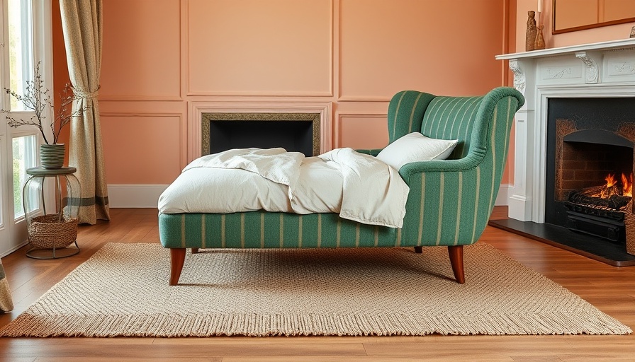 Dunelm Chair Bed Sale: Green-striped chair bed in living room.