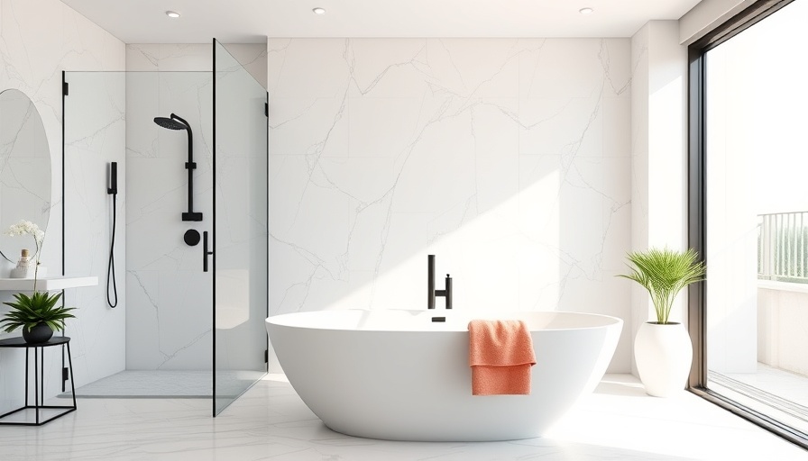 Modern bathroom with elegant design and pink accents.
