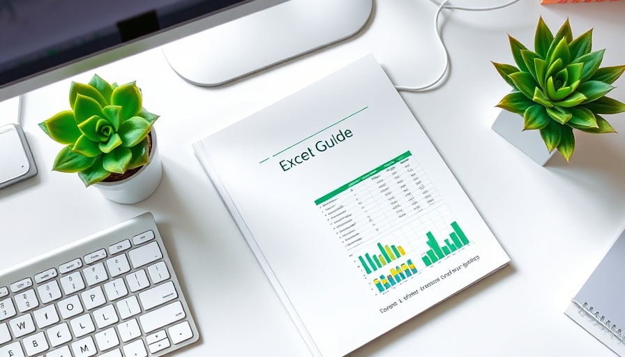 Desk with Excel guidebook, spreadsheet, and keyboard emphasizing Boolean logic.