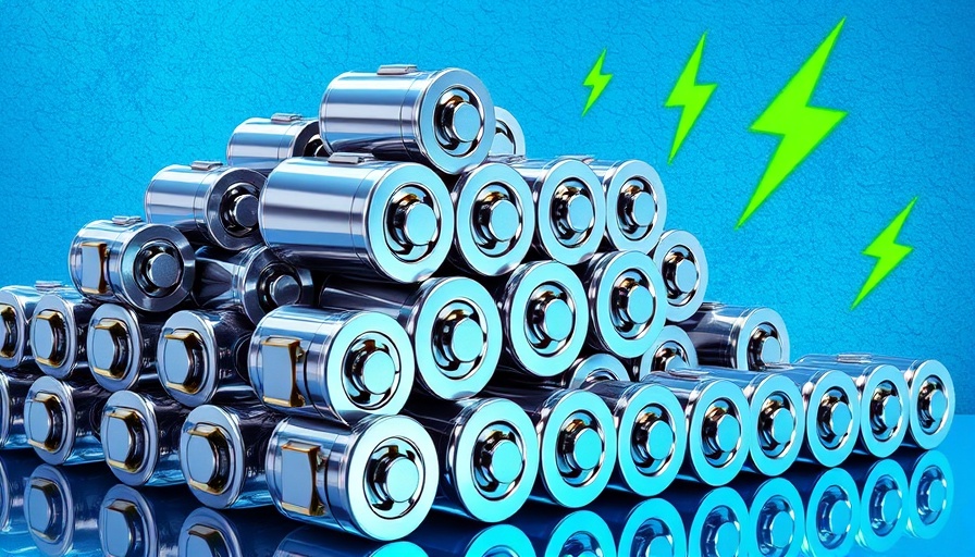 Smarter AI battery innovation depicted with silver batteries and green lightning.