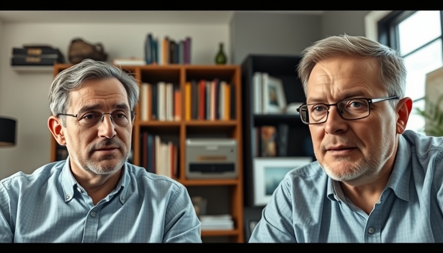Two men in a video chat discussing international dynamics on UK economy.