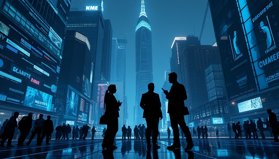 AI regulation super PAC visualized with digital futuristic cityscape.