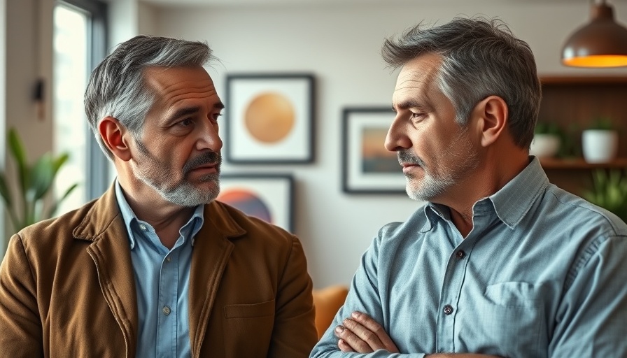 Impact culture through family involvement discussion, two men in conversation.