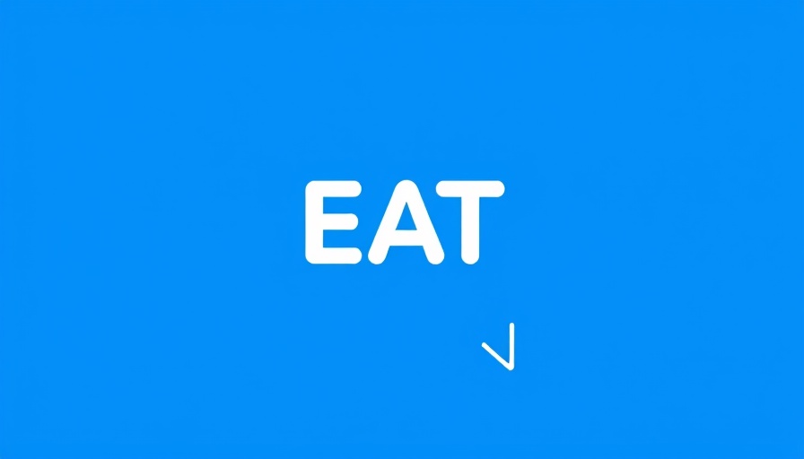 Modern 'EAT' logo design with bright blue background.