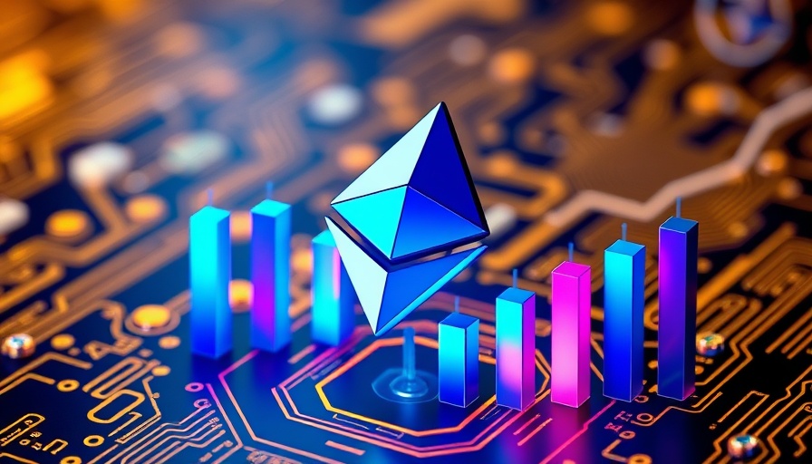 Ethereum symbol with vibrant digital chart, tokenized assets concept.
