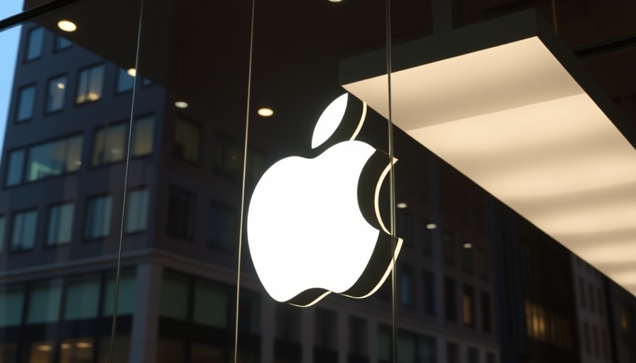 Bright Apple logo on modern storefront, new iPhones expected.