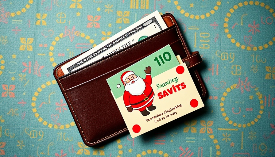 Colorful savings challenge flat lay with ten dollar bill and cards.
