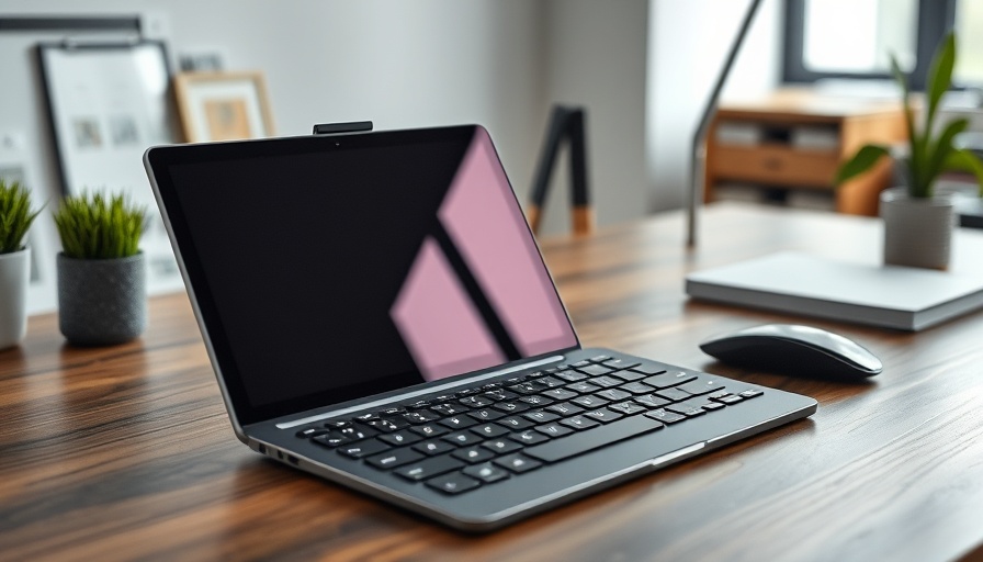 Samsung newest hardware announcement: modern tablet with keyboard on desk.