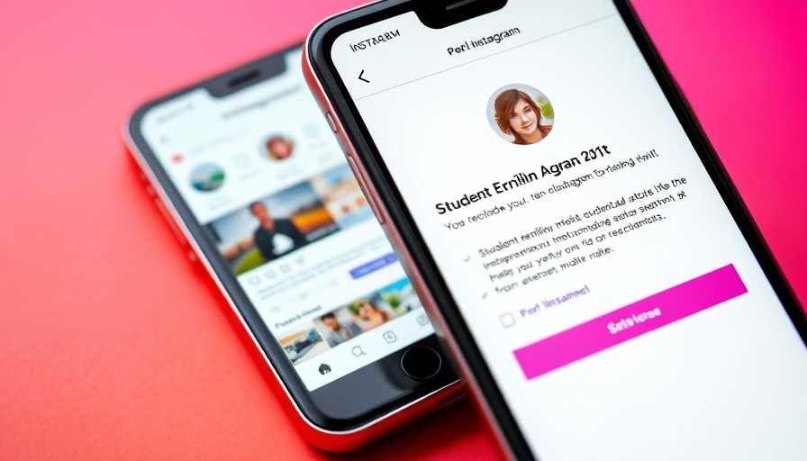 Instagram student badges feature on smartphone screens, profile and confirmation.