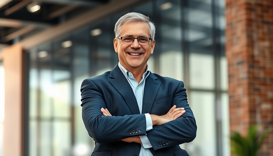 Confident man in office symbolizing UK property market stability.