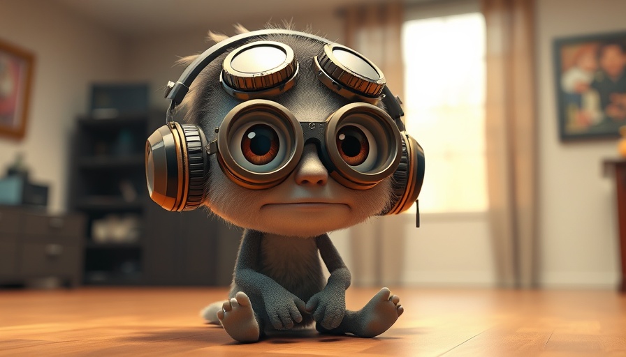 Cartoon creature with goggles and headphones, China’s Stablecoin theme.
