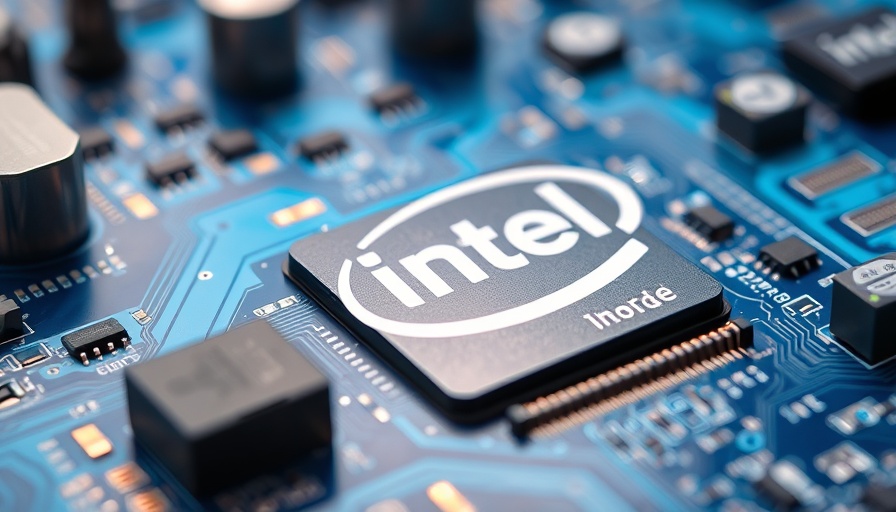 Close-up of circuit board with Intel logo, highlighting $5.7 billion investment in Intel.
