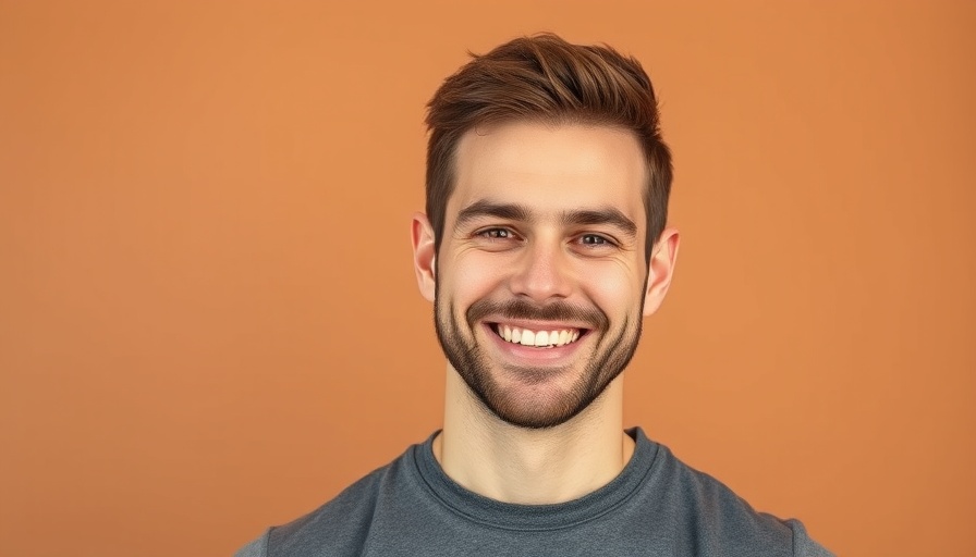 Confident man smiling with text overlay explaining relationship advice