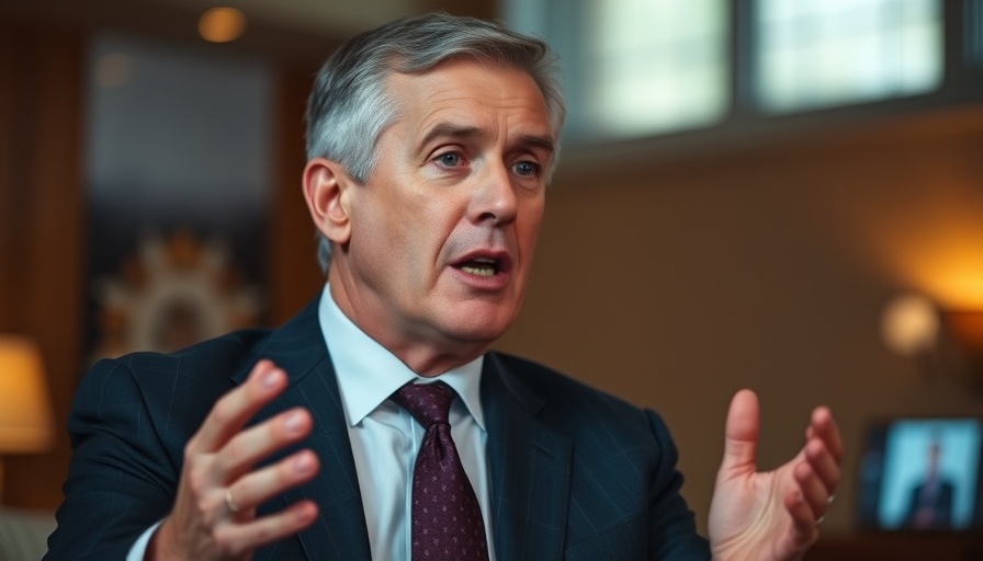 Middle-aged man speaking passionately during an interview, capturing the essence of discussion.