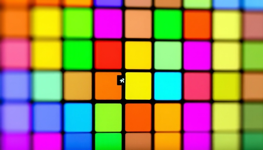 Dead pixels in LCD screens close-up, vivid RGB grid pattern.