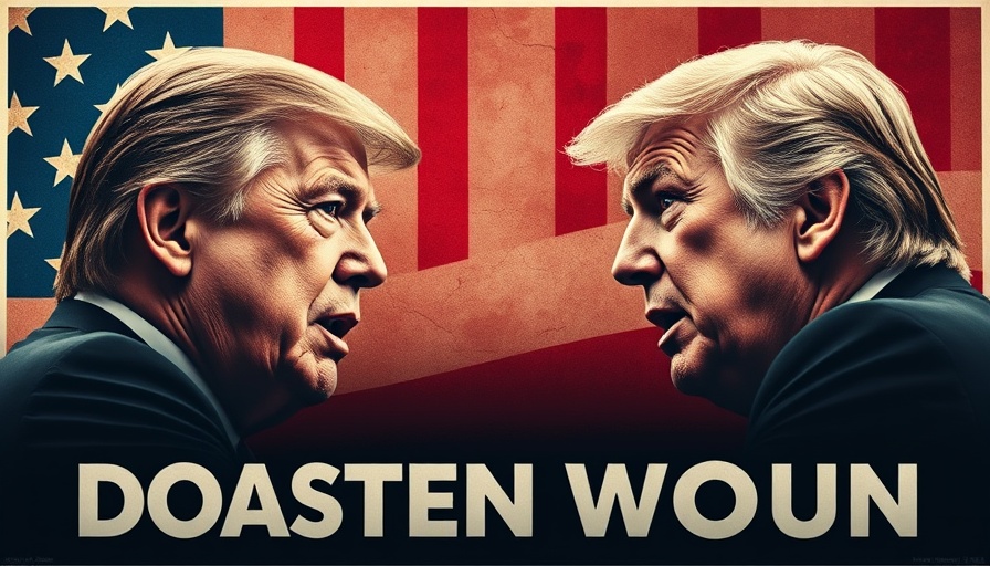 Dramatic poster of Gavin Newsom vs Donald Trump in political debate.