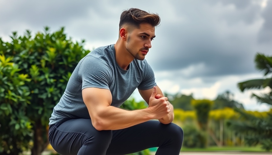 12-Minute Morning Routine to Build Strength After 40: man exercising outdoors.