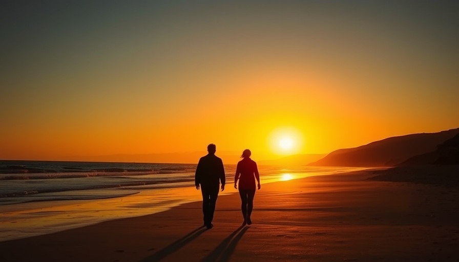Holistic environmental approaches Solway Coast sunset with silhouettes on beach.