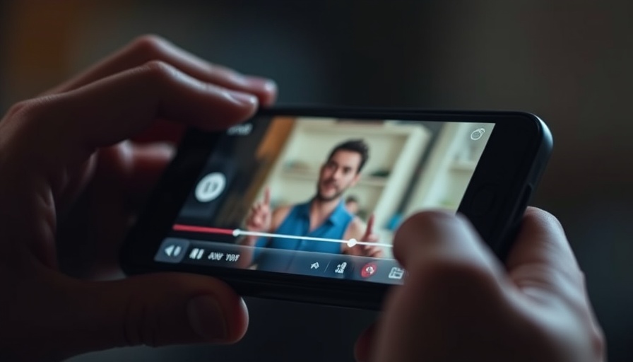 Streaming impact on cinema: hands holding smartphone with buffering video.