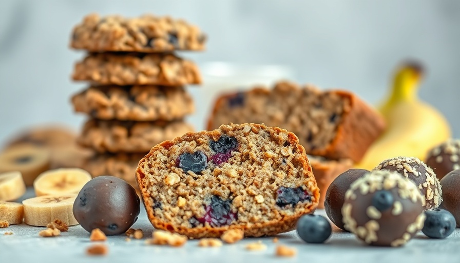 Assorted high protein sweet snacks including cookies and energy balls.