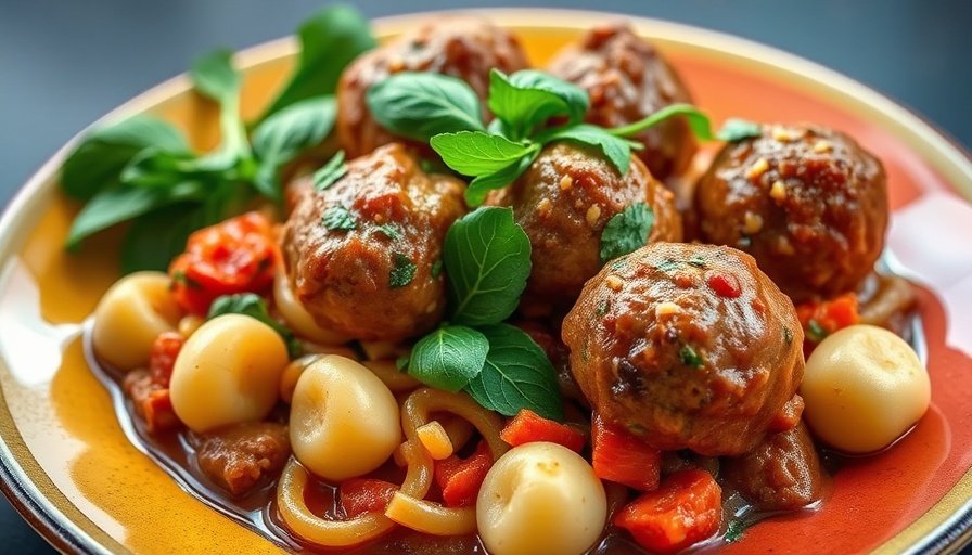 Slow Cooker Recipe Contest dish featuring meatballs and gnocchi.