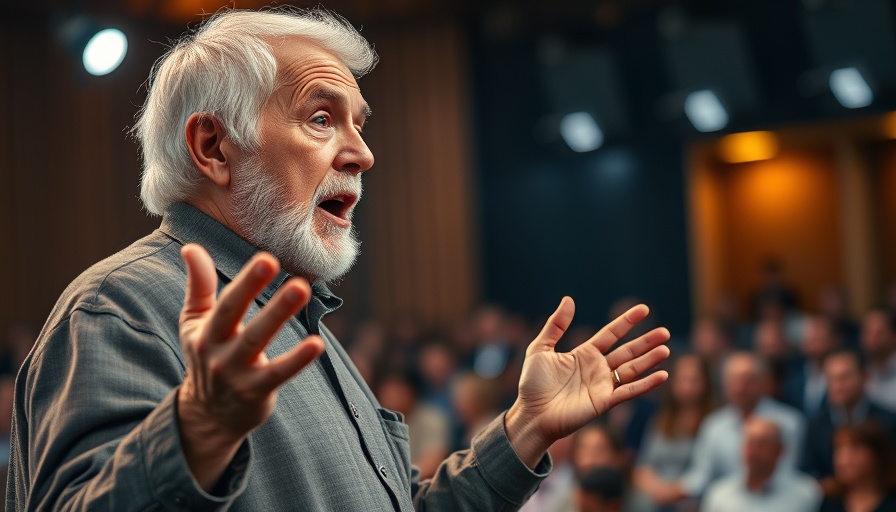Inspirational speaker at conference discussing Four Marks You Belong to Christ.