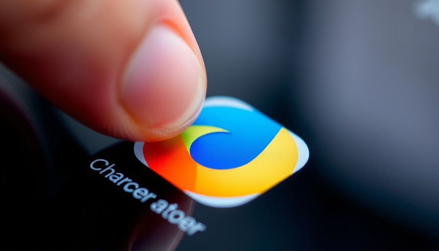 Chrome browser icon on smartphone screen with fingertip, Google antitrust ruling impact.