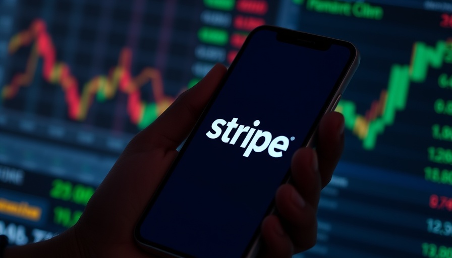 Smartphone with Stripe logo symbolizing blockchain technology for businesses.